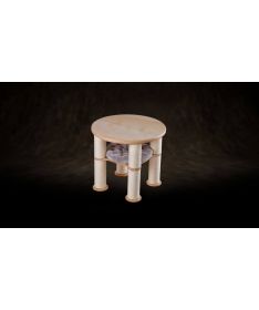 Round coffee table with cat lair