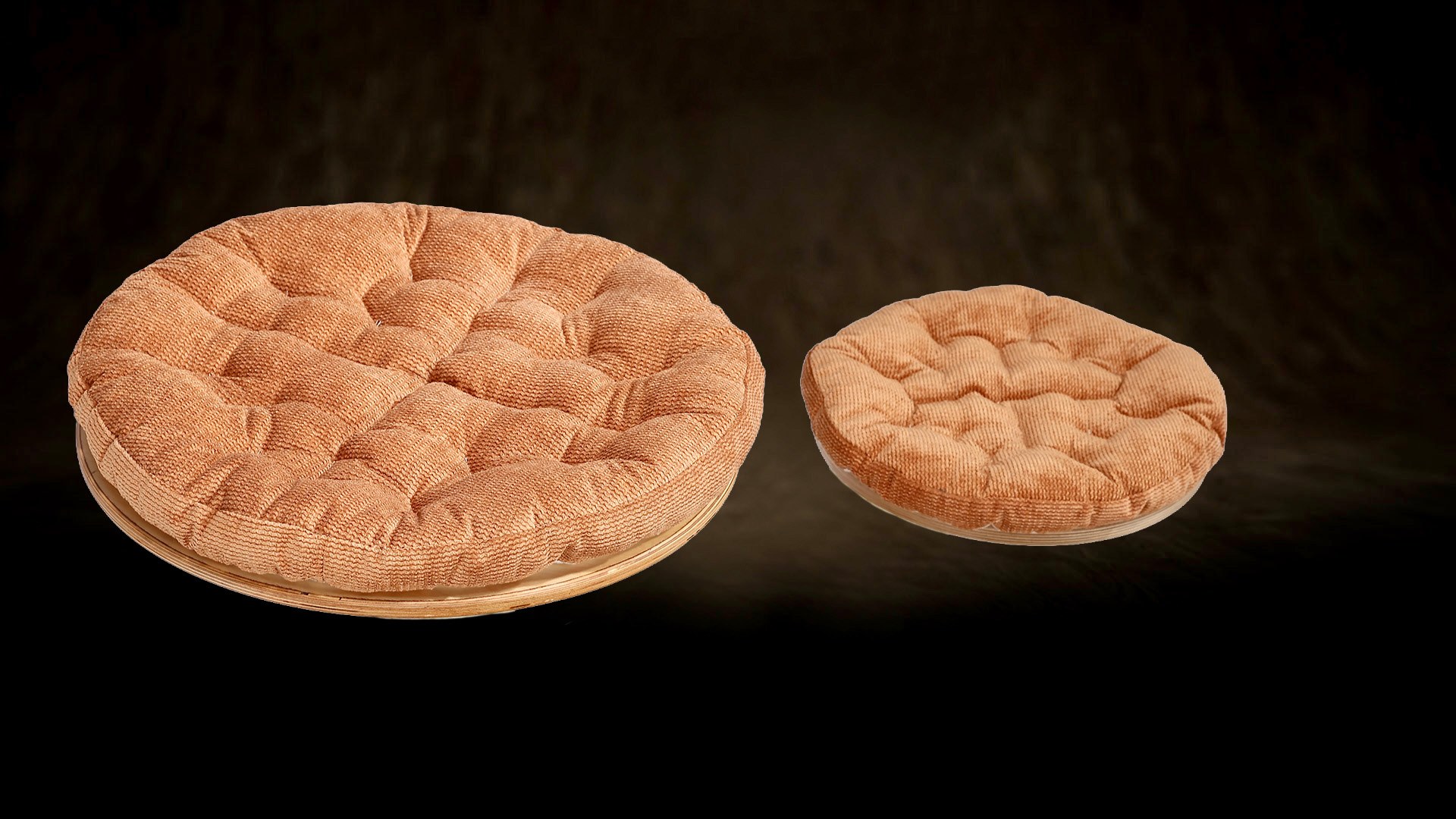 Comparison of beds measuring 35 and 50 cm in diameter. The apparently small difference in diameter gives the larger bed more than twice the usable surface area.